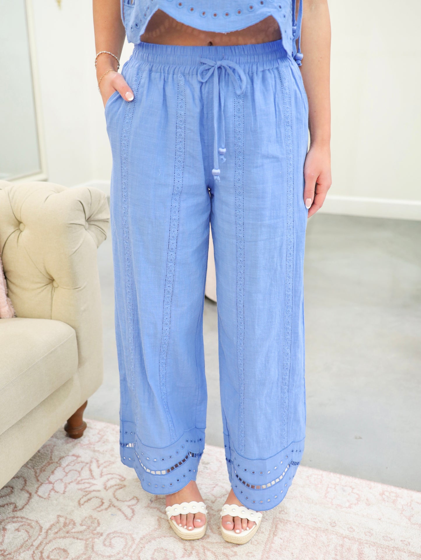 Embroidered Matching Top & Pant Set