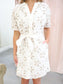 Elsie Embroidered Belted Mini Dress