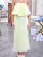 Georgie Ruffle Overlay Strapless Maxi Dress
