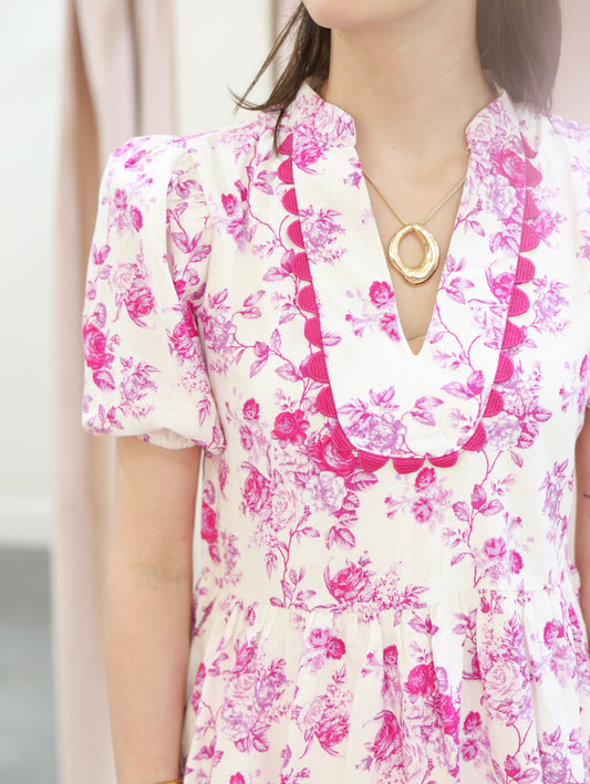 Hannah Floral Print Puff Sleeve Top