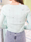 Floral Embroidered Ribbed Cardigan