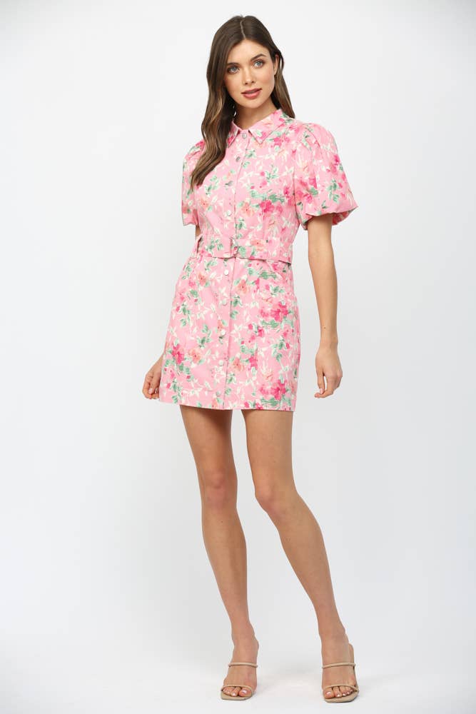 Fiona Floral Belted Dress