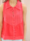 Lennon Collared Mixed Media Sleeveless Top