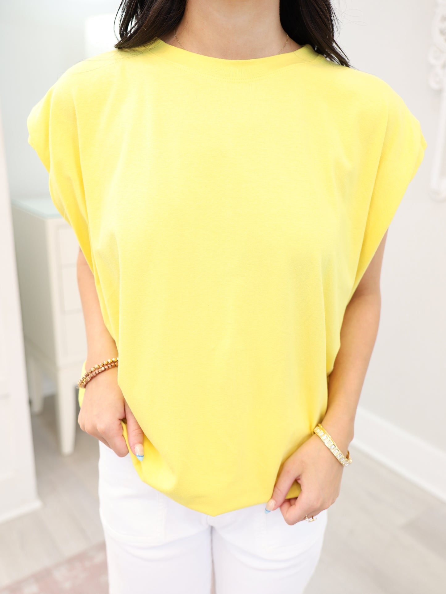 Cotton Spandex Cap Sleeve Top