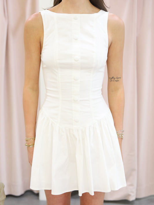 Kim Front Button Low Waist Mini Dress