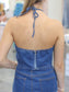 Saige Denim Halter Top & Shorts Set