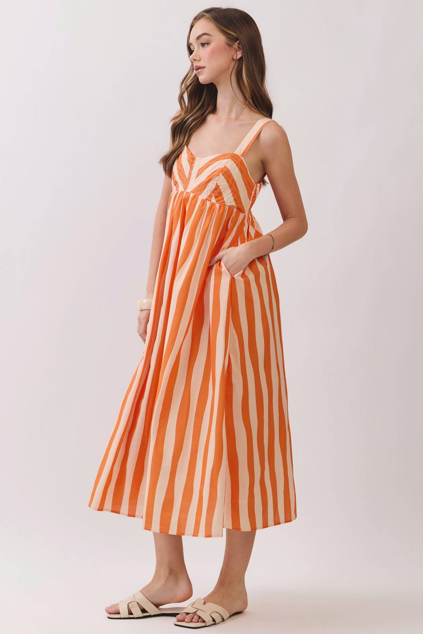 Striped Midi Dress
