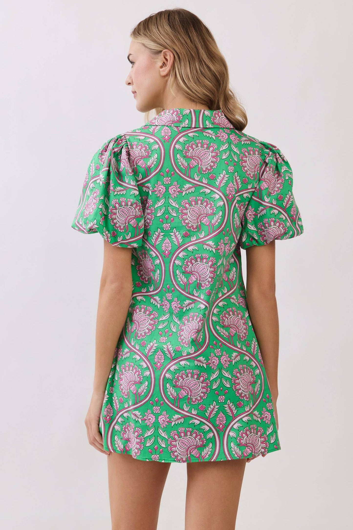 Paisley Puff Sleeve Dress