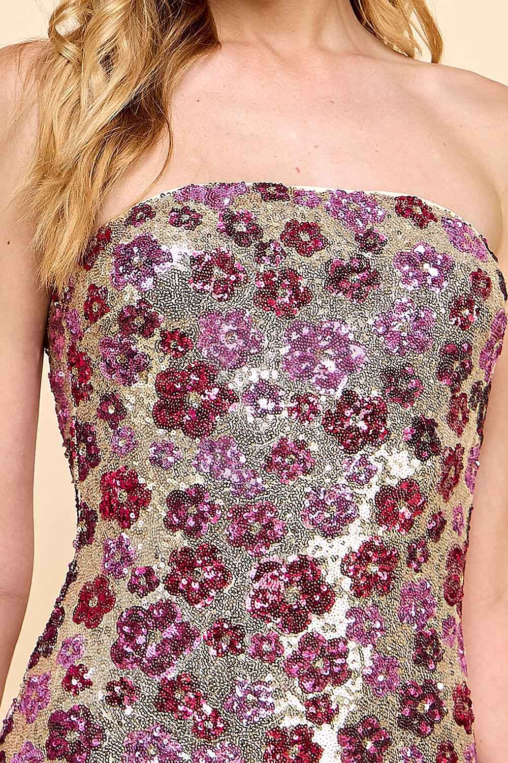 Strapless Sequin Mini Dress