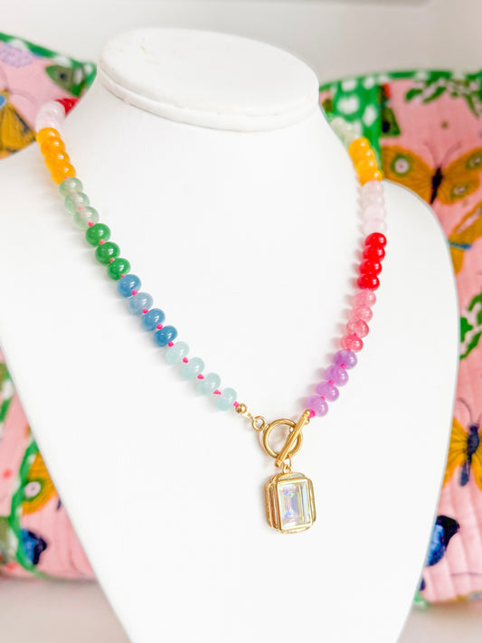 Multi Color Candy Beaded Necklace