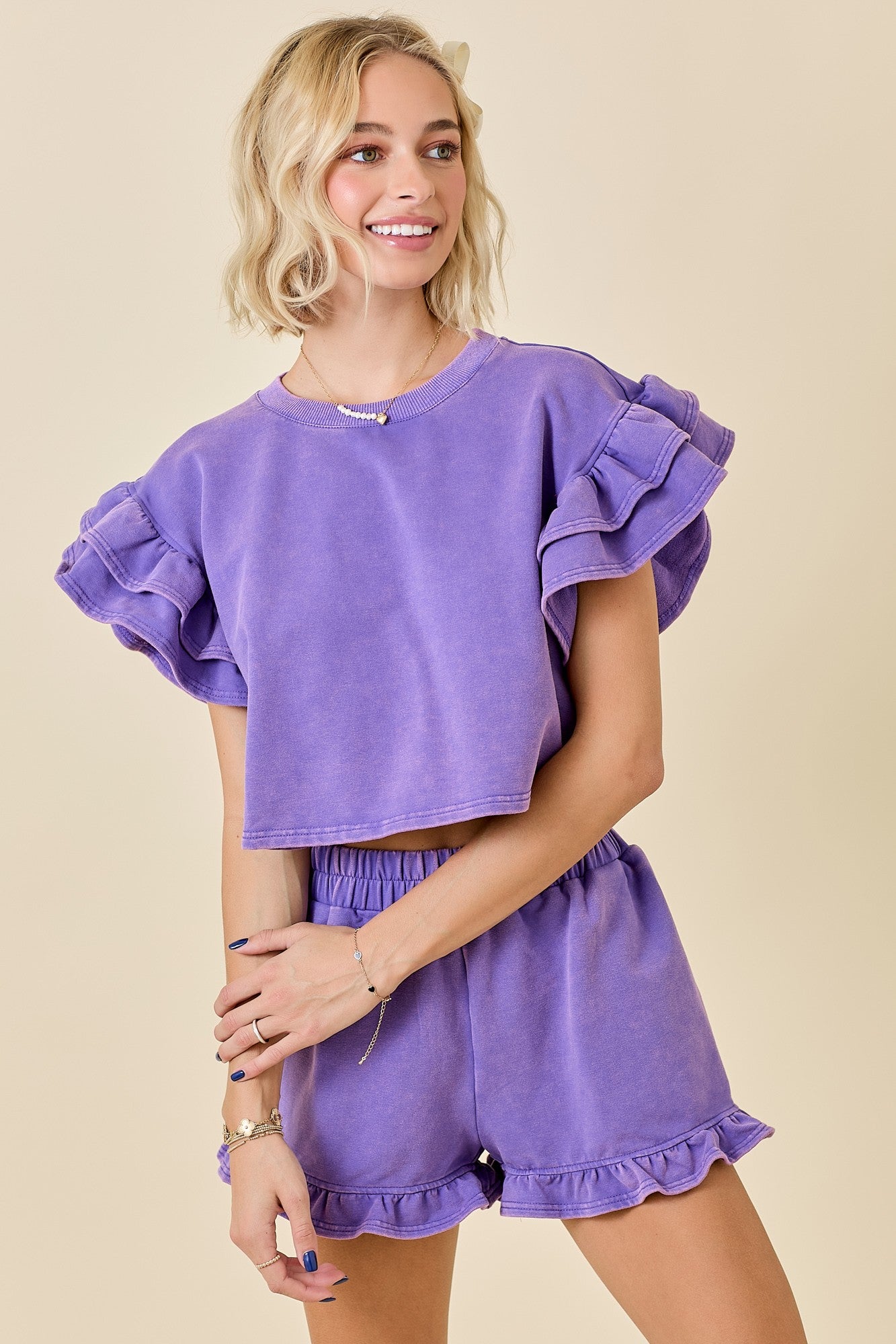Ruffle Boxy Terry Top