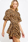 Ruched Leopard Dress