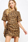 Ruched Leopard Dress