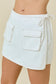 Denim Wrap Skort With Pockets
