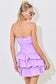 Strapless Tiered Ruffle Mini Dress