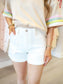 White Utility Denim Shorts
