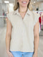 Ava Striped Button Top