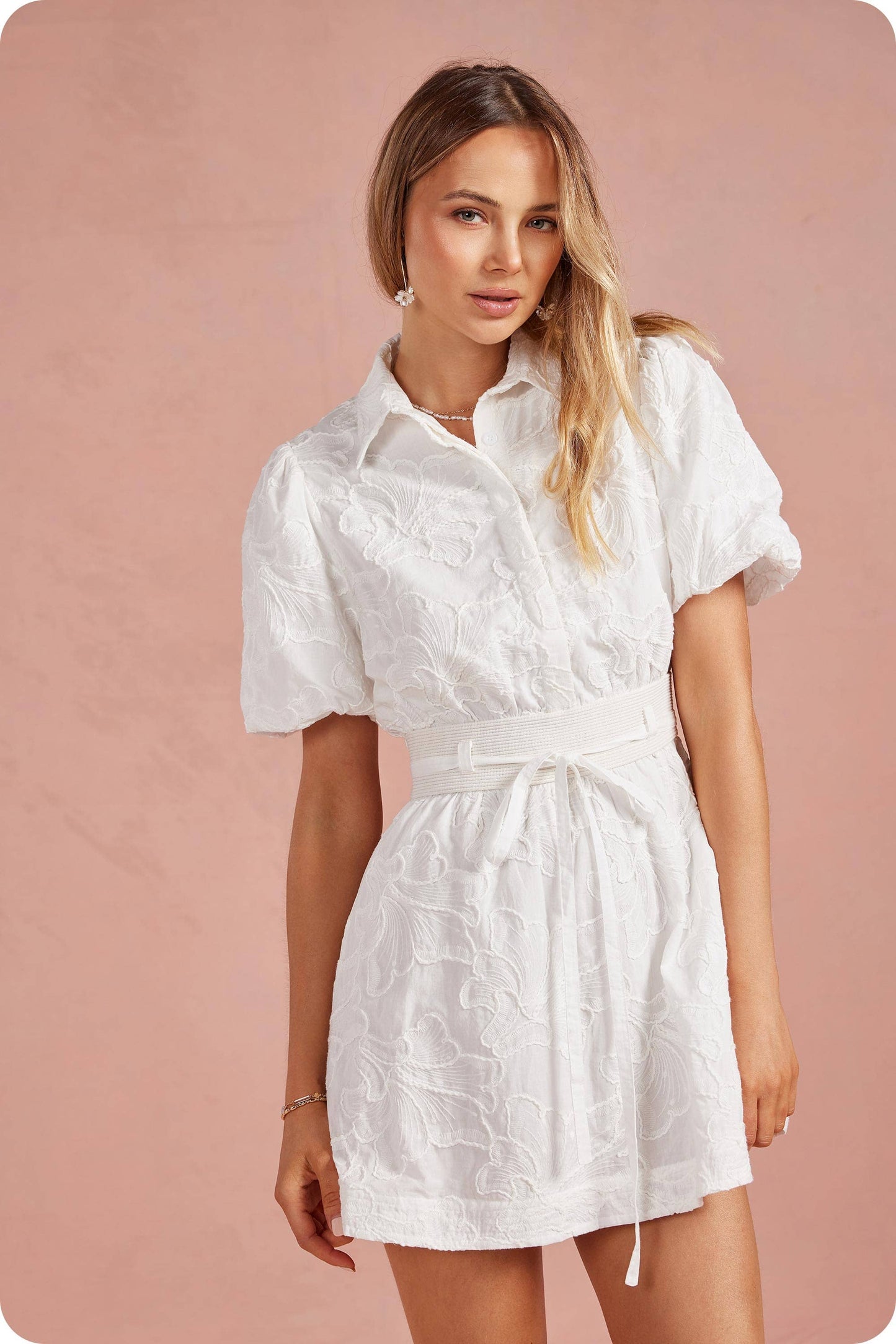 Quinn Embroidery Mini Dress