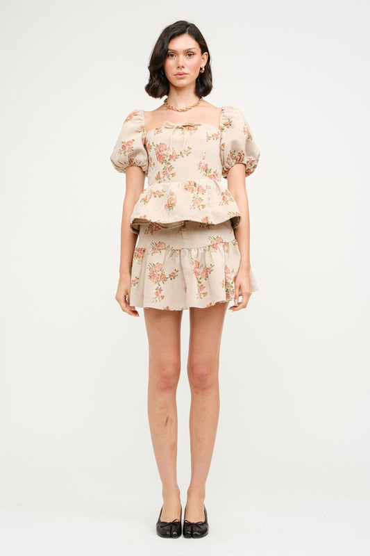 Floral Jacquard Blouse