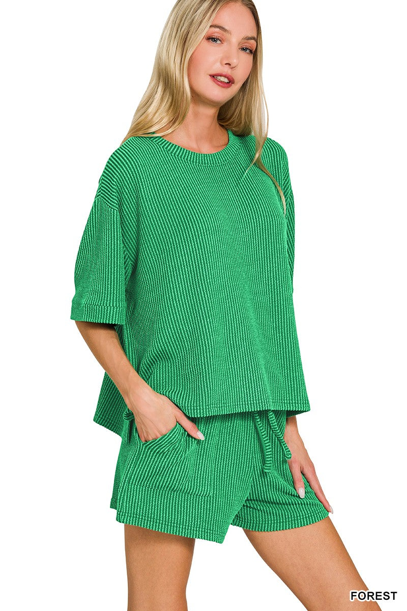 Ribbed Top & Short Set