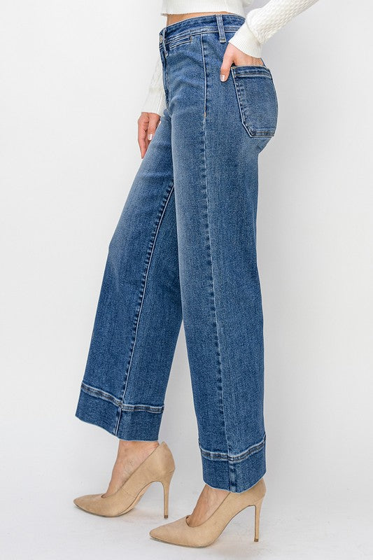High Rise Crop Wide Leg