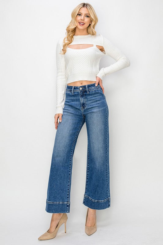 High Rise Crop Wide Leg