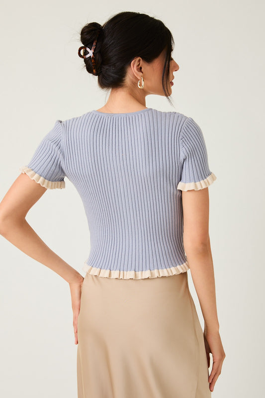 Button Down Ribbed Top