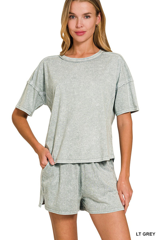 Washed Tee & Short Set