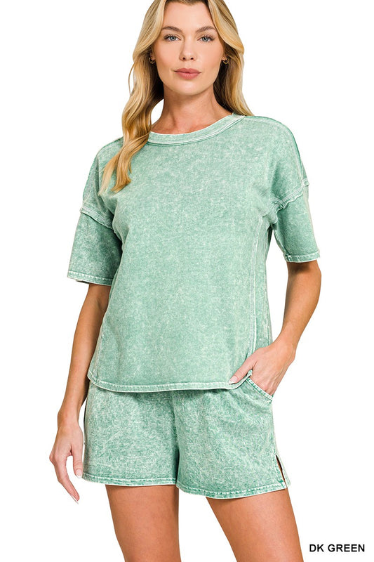 Washed Tee & Short Set