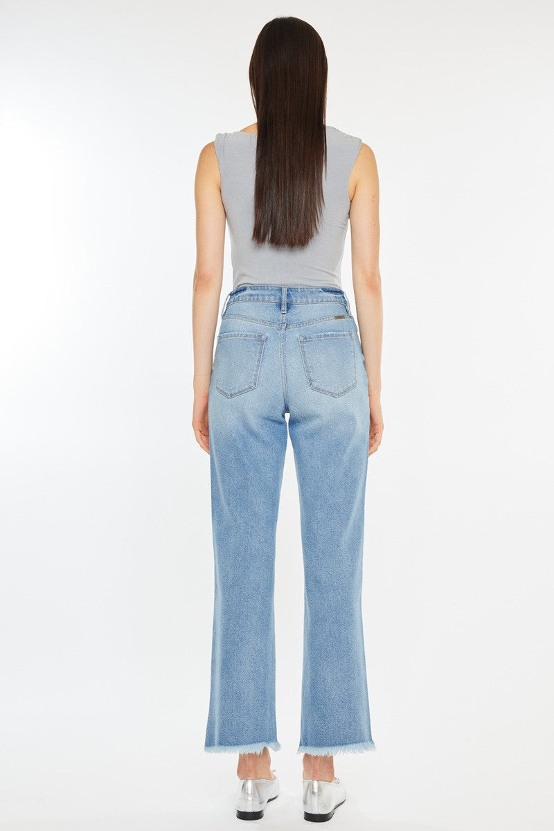 KanCan High Rise Slim Wide Leg Denim Jean