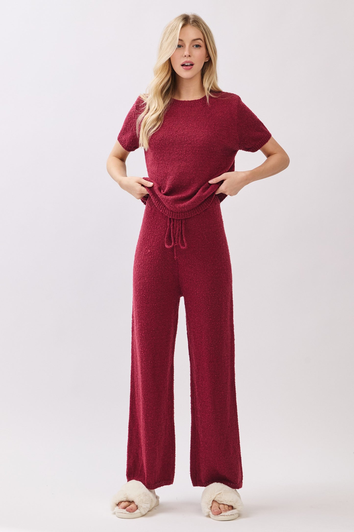 Cozy Knit Sweater Top And Pants Set