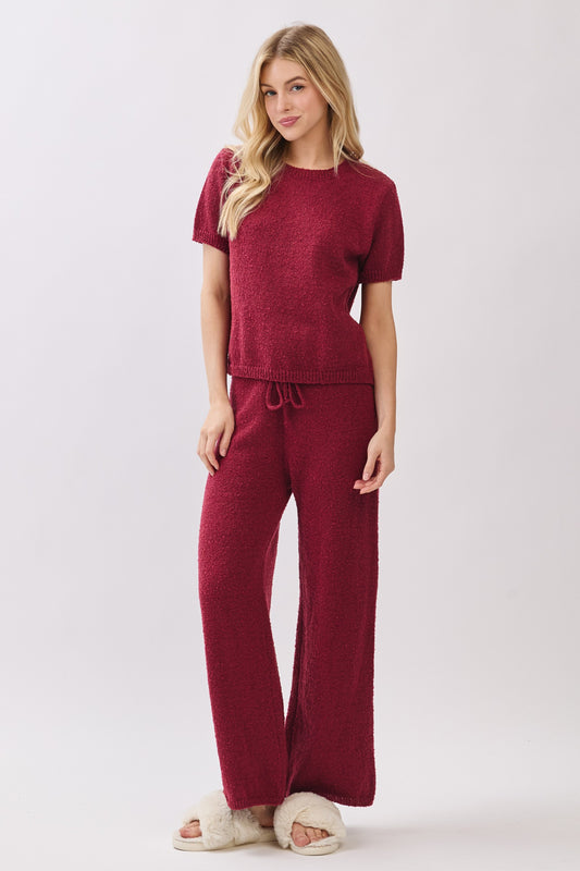 Cozy Knit Sweater Top And Pants Set