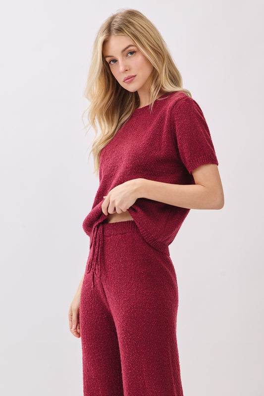 Cozy Knit Sweater Top And Pants Set