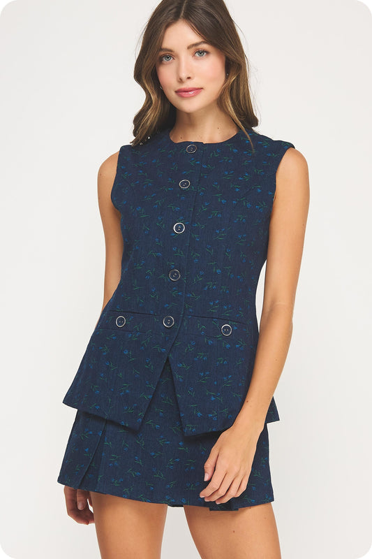 Floral Denin VEST
