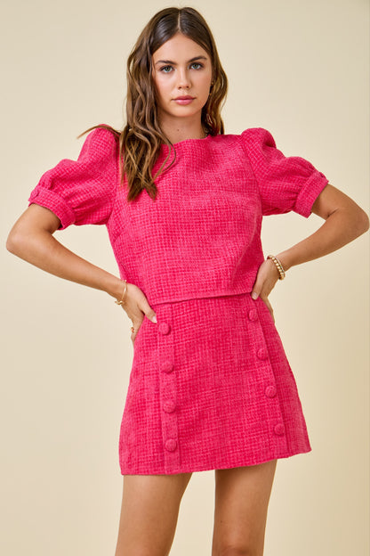Tweed Puff Sleeve Set