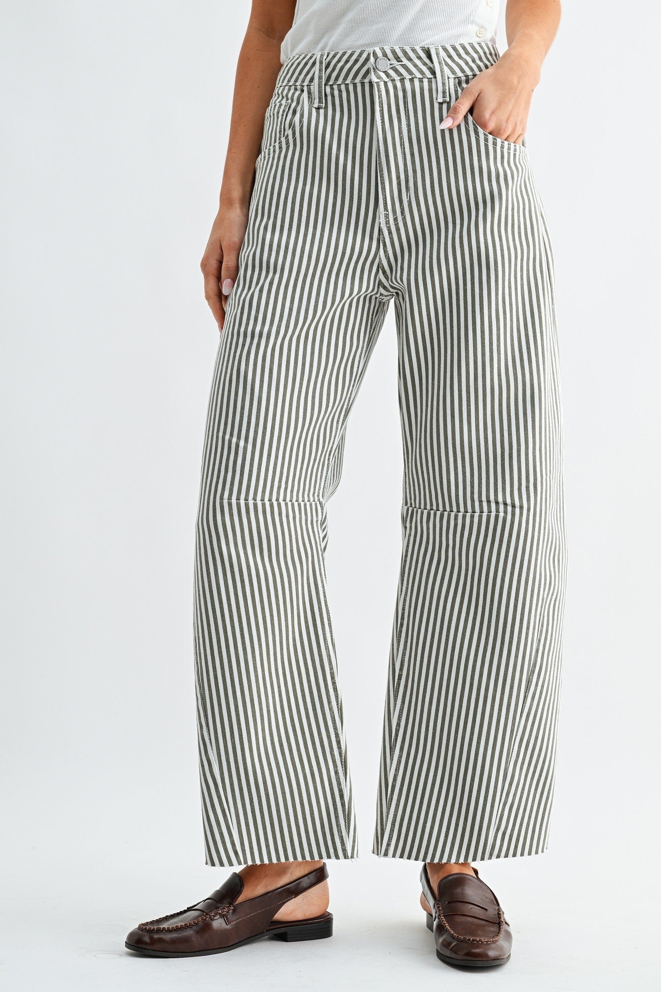 Striped Barrel Jean