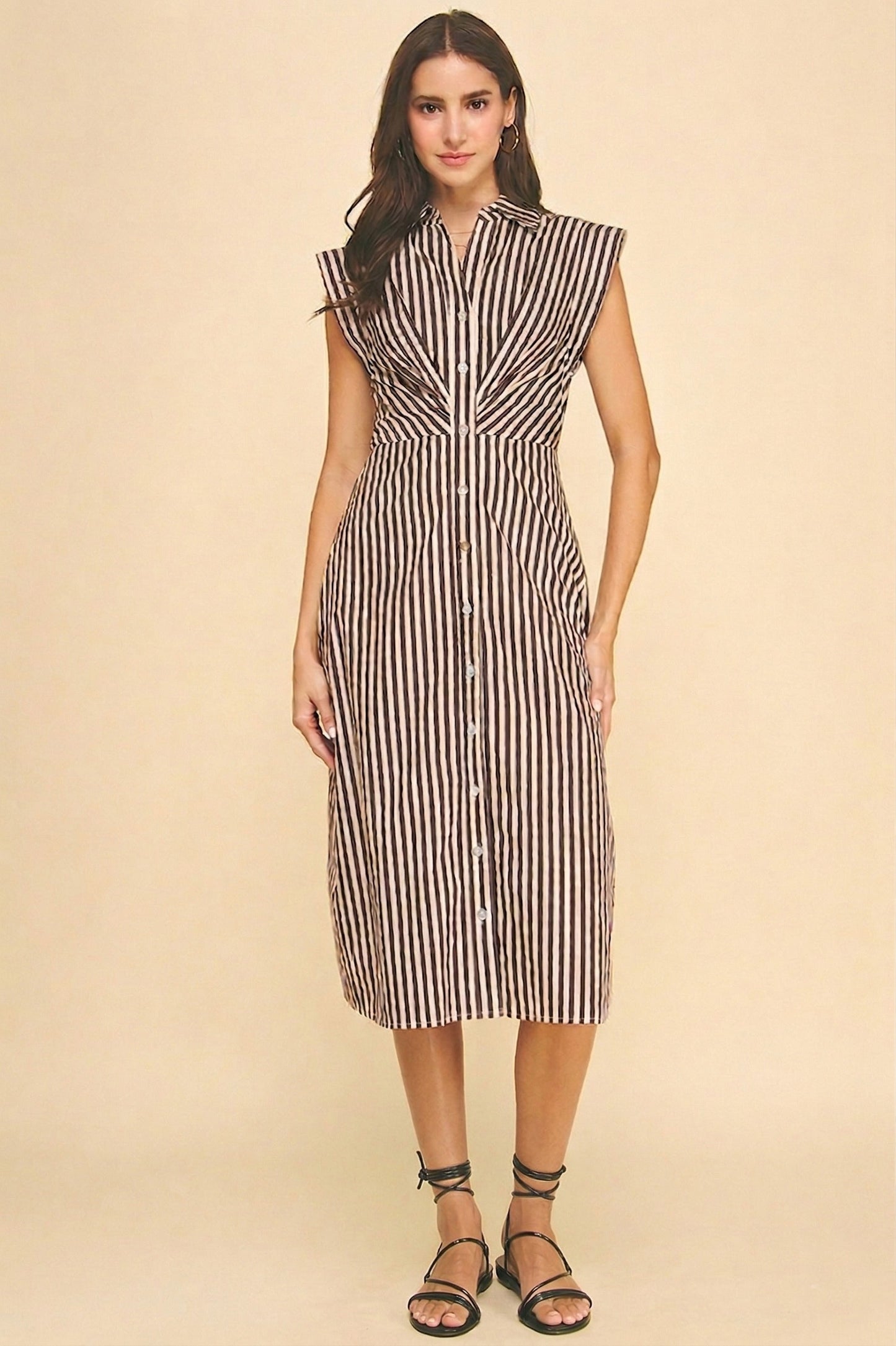 Alexia Striped Midi Dress