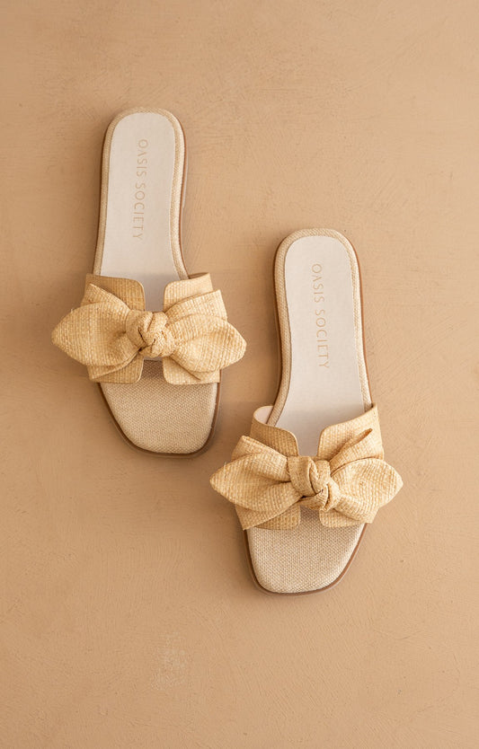 Ginny Textured Bow Sandals
