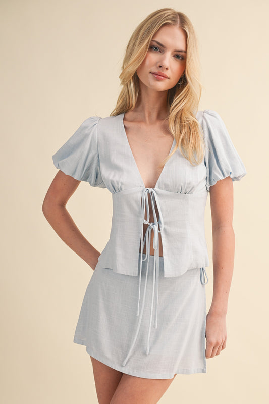 Linen Top & Skort Set
