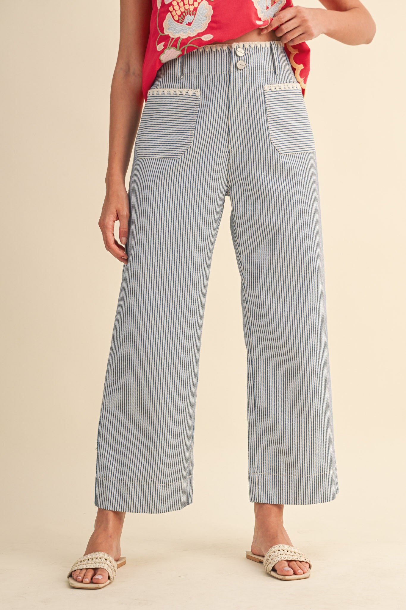 Marina Striped Wide Leg Pants