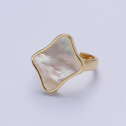 Quatrefoil Rectangle Adjustable Ring