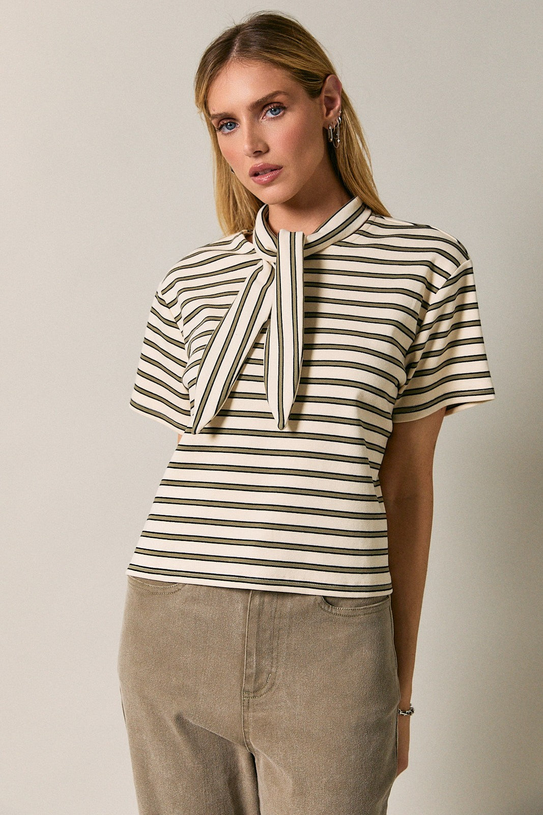 Krista Striped Scarf Top