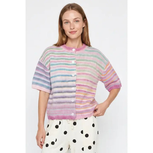 Striped Rainbow Cardigan