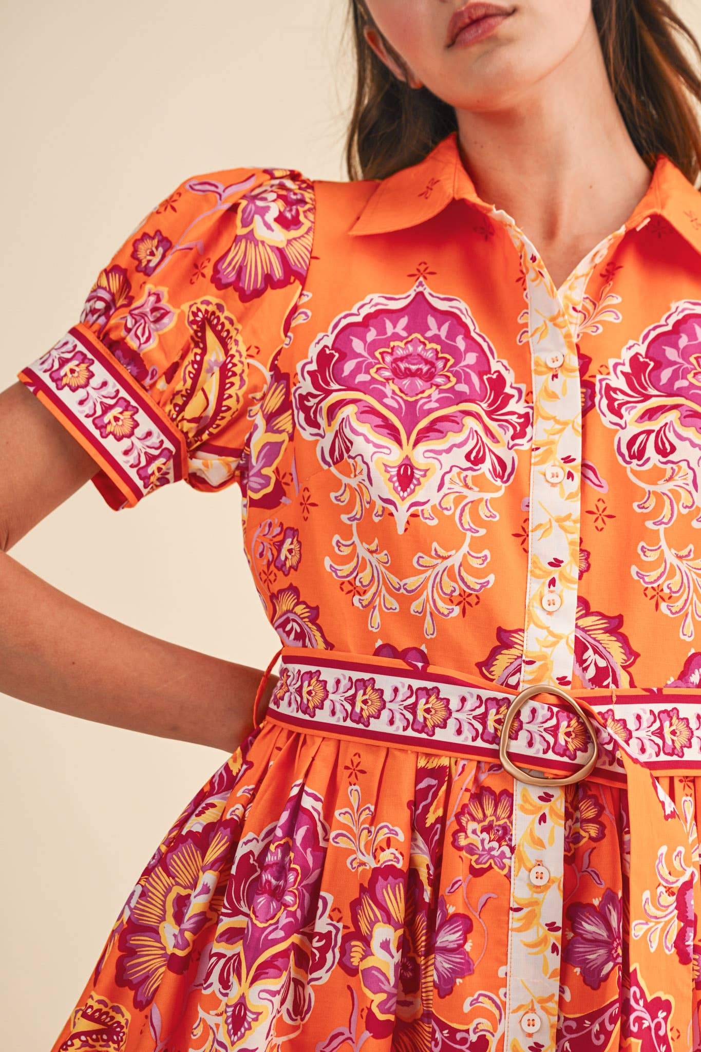 Remi Paisley Belted Dress