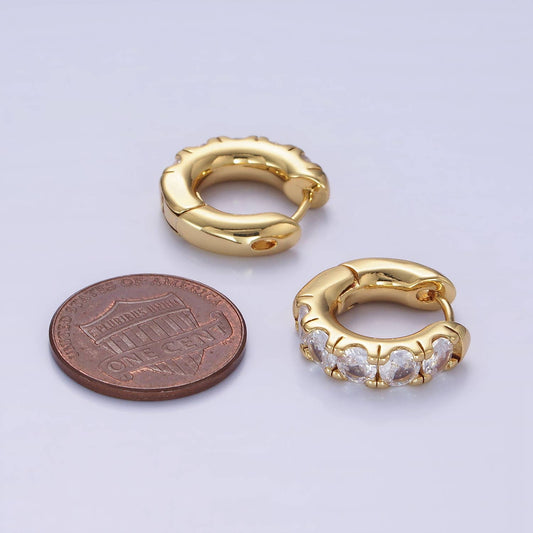 Clear CZ Rounded Huggies