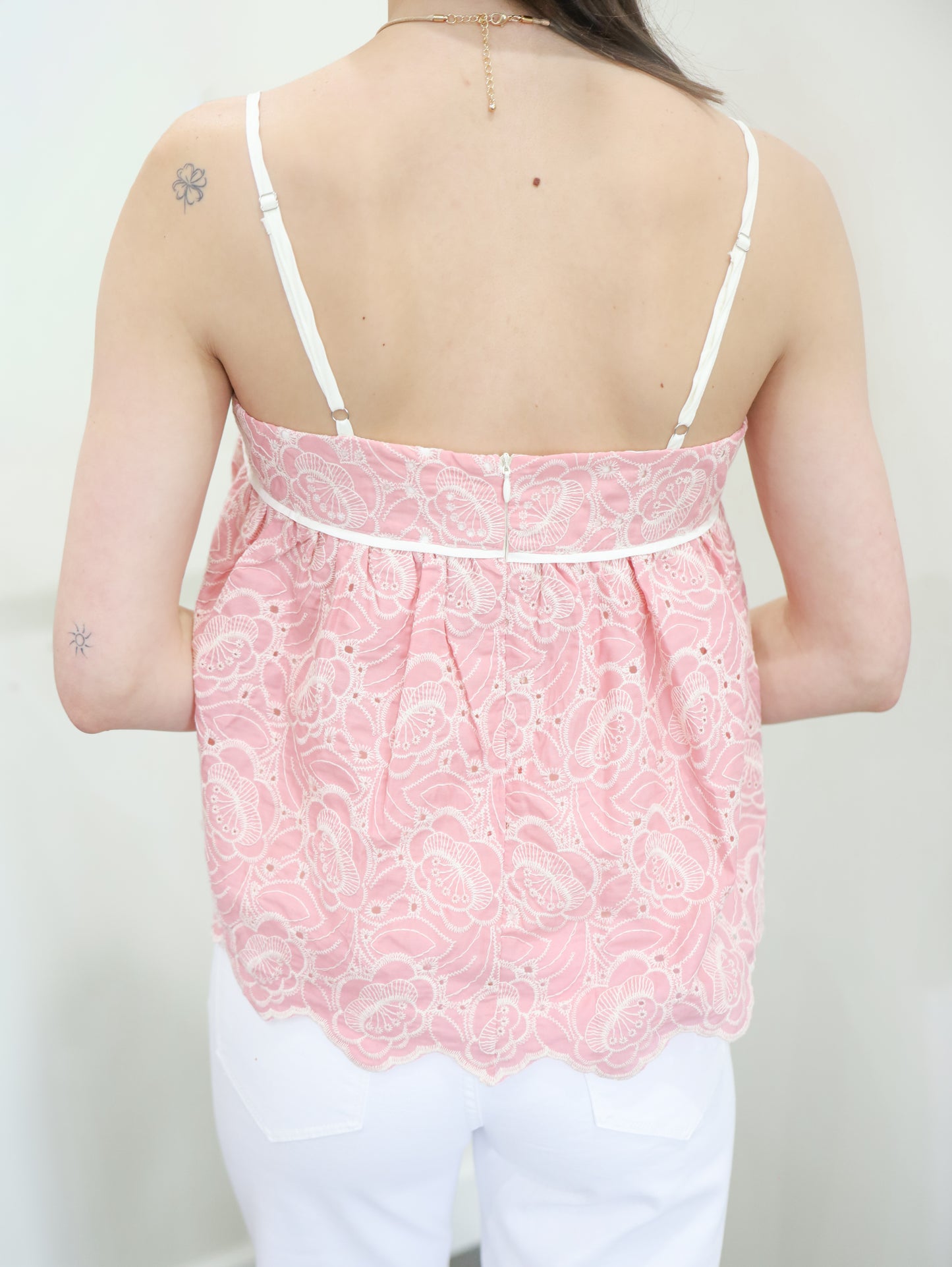 Londyn Scalloped Hem Babydoll Tank