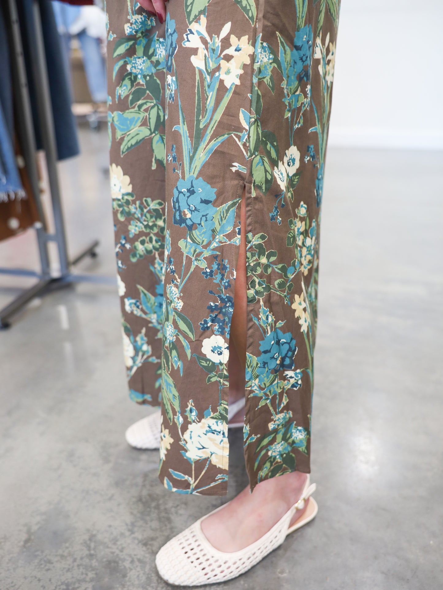 Frances Floral Puff Sleeve Midi Dress