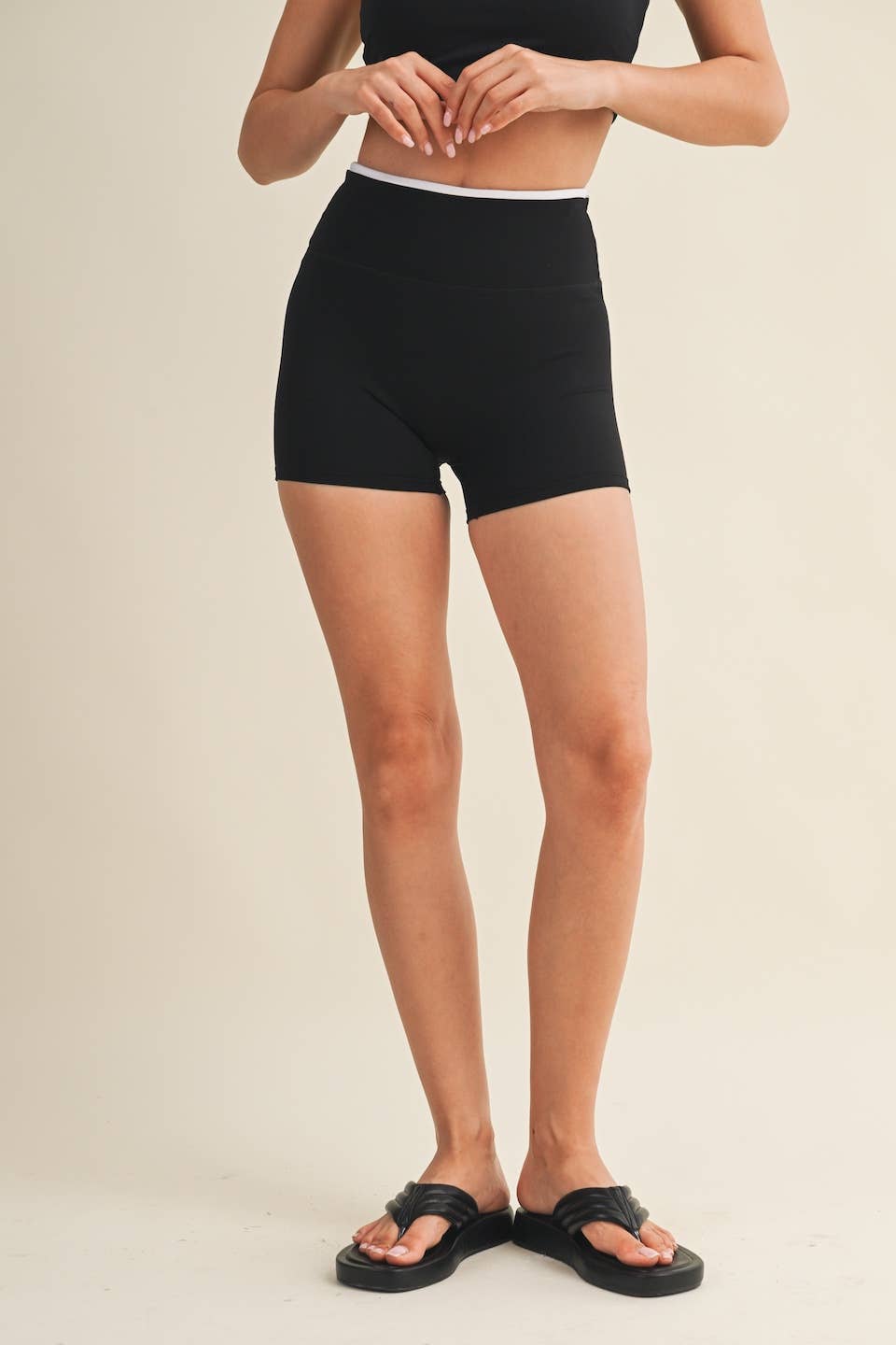 Contrast Binding Biker Shorts