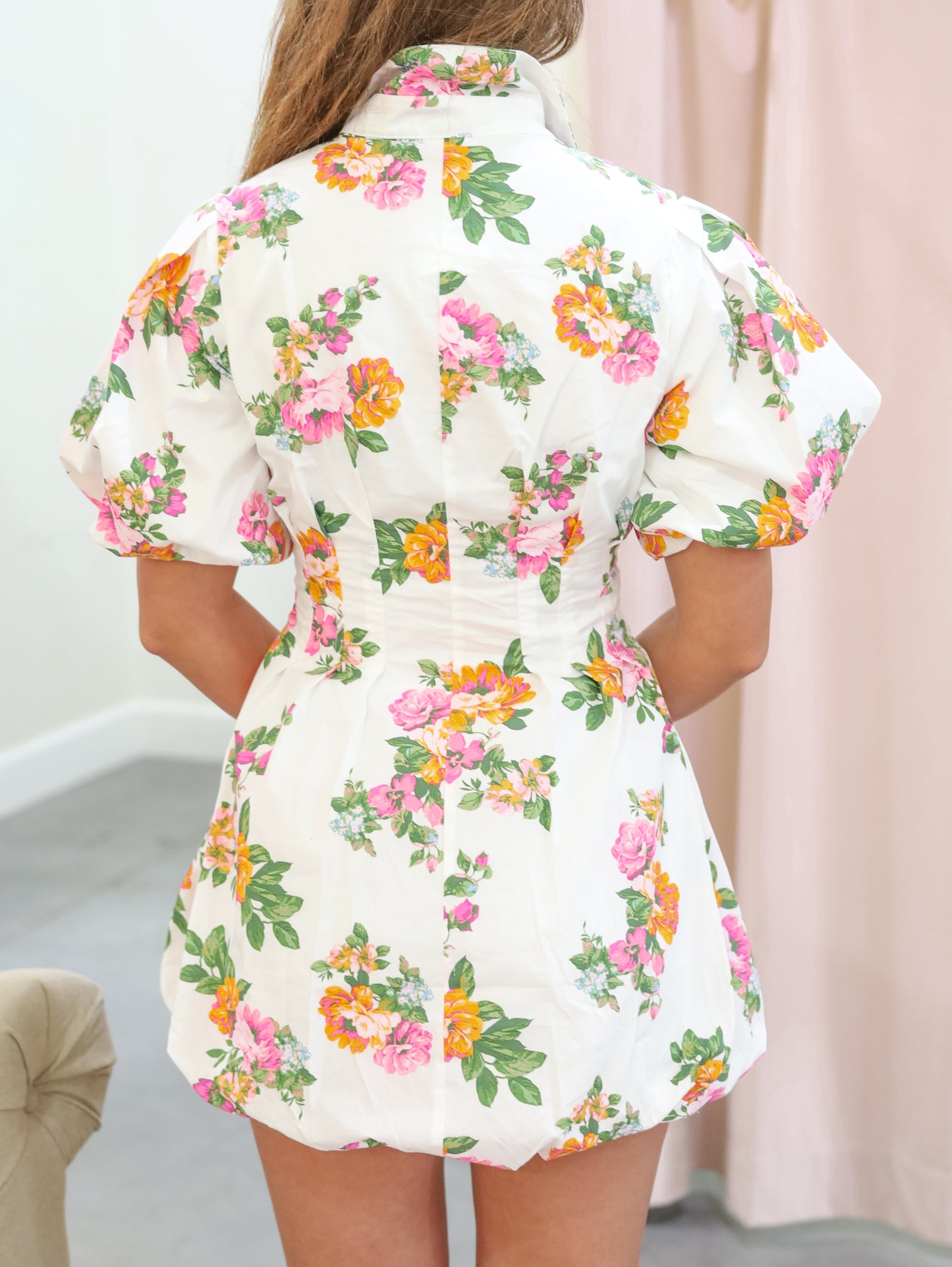 Olivia Floral Puff Sleeve Mini Dress