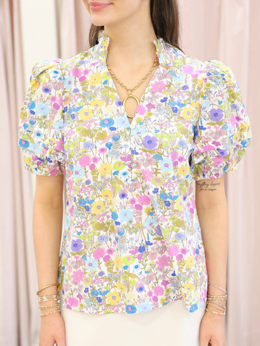 Angela Floral Puff Sleeve Top